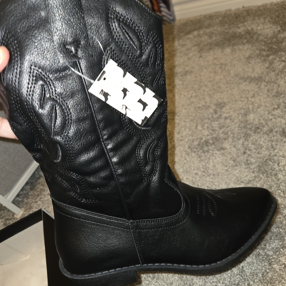 Mysoft Shoes - Black Cowgirl Boots